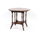 Property of a deceased estate - a walnut octagonal topped centre table or window table, circa