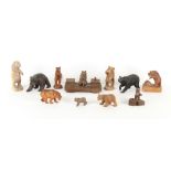 Property of a deceased estate - a quantity of carved wood models of bears, etc..