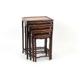 Property of a deceased estate - a quartetto nest of four Chinese hongmu occasional tables, late 19th
