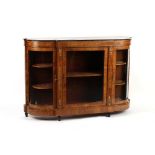 Property of a lady - a Victorian gilt metal mounted walnut & marquetry 'D'-shaped side cabinet or