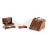 Property of a lady - a late Victorian carved American black walnut purdonium or coal box, with