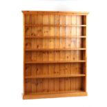 Property of a deceased estate - a modern pine tall open bookcase, 63ins. (160cms.) wide (overall).