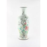 Property of a lady - a large 19th century Chinese famille rose baluster vase, Qianjiang type, painte