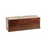 Property of a deceased estate - an oak box seat with three hinged lids, 49ins. (124.5cms.) long.