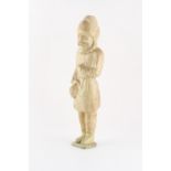 Property of a lady - a Chinese Tang Dynasty straw glazed pottery figure of a bearded man, 12.