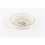 Property of a gentleman - a good quality Nymphenburg floral painted pierced oval basket, early