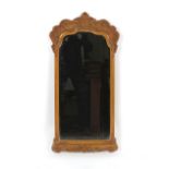 Property of a deceased estate - a George II style gilt painted wall mirror, with bevelled glass,