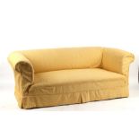 Property of a deceased estate - an early 20th century chesterfield sofa, with bun feet & castors,