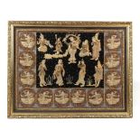 Property of a gentleman- a large gilt framed & glazed Indian padded & sequined panel depicting