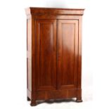Property of a lady - a late 19th century French walnut two-door armoire enclosing shelves & drawers,