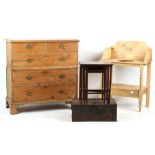 Property of a gentleman - a 19th century pine two-part chest of drawers (F/R); together with a