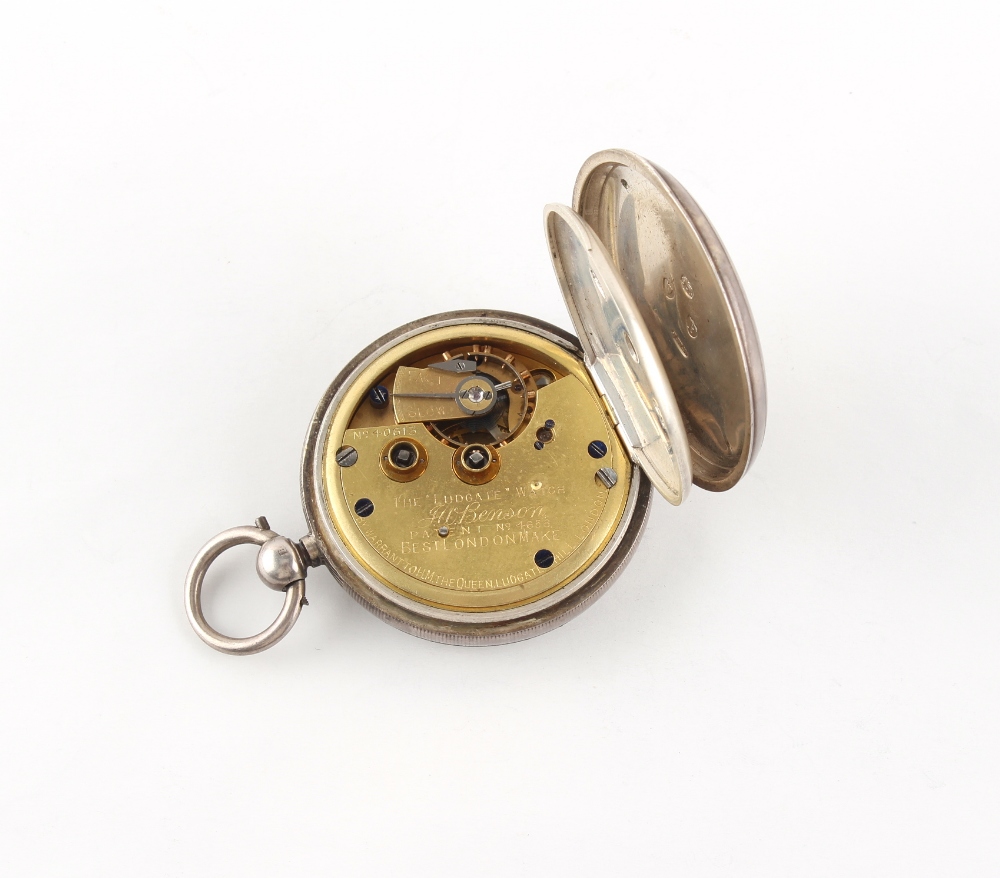 The Henry & Tricia Byrom Collection - a J.W. Benson 'The Ludgate Watch' silver cased lever pocket - Image 2 of 3