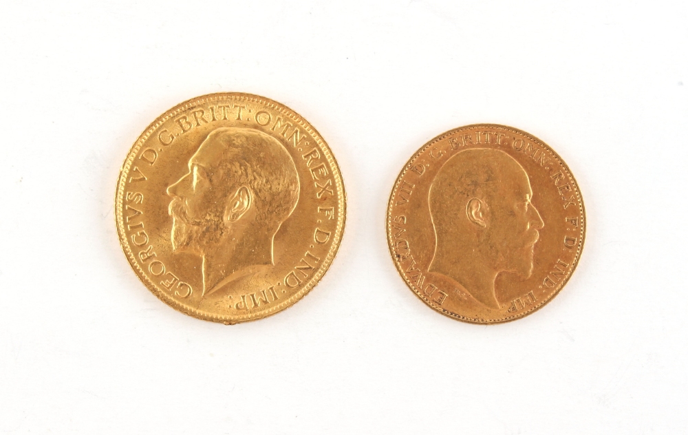 Property of a deceased estate - gold coins - a 1913 George V gold full sovereign; together with a - Image 2 of 2