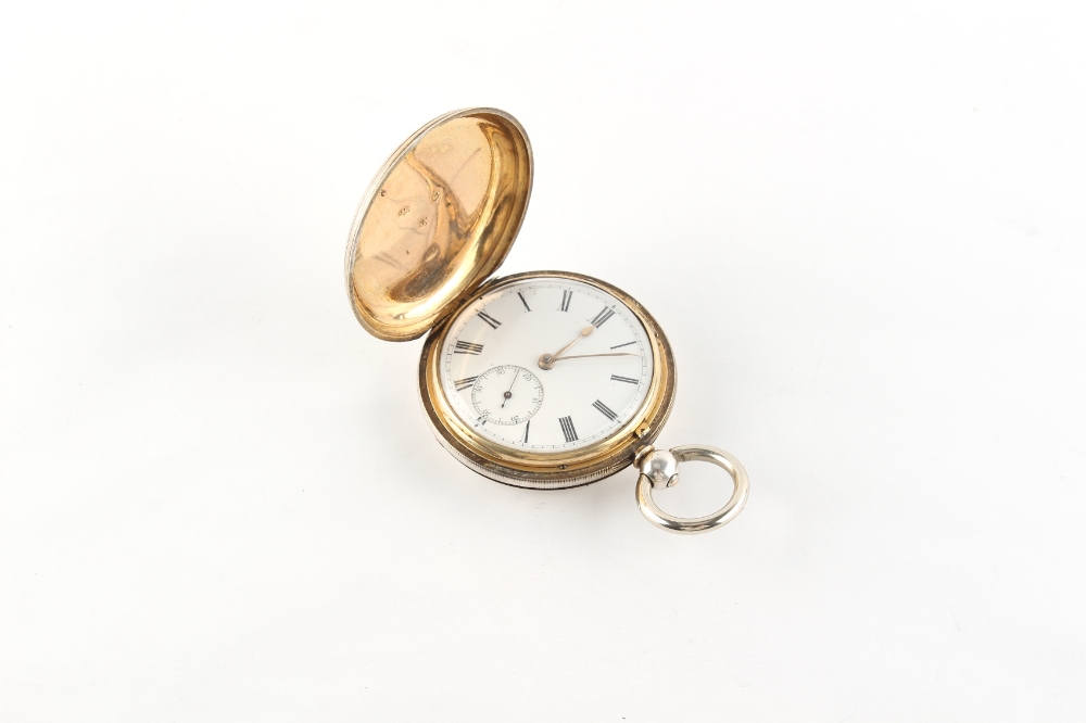 The Henry & Tricia Byrom Collection - a mid 19th century silver hunter cased pocket watch, with gilt