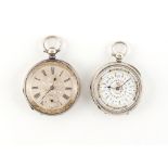 The Henry & Tricia Byrom Collection - two 19th century silver mid size pocket watches, with