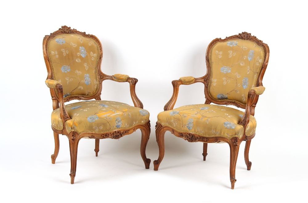 Property of a gentleman - a pair of late 19th / early 20th century French Louis XV style carved