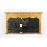 Property of a lady - an Edwardian gilt framed overmantel mirror, with shaped & bevelled glass plate,