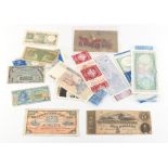 Property of a deceased estate - a small quantity of banknotes including a 1952 National Bank of