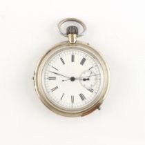 The Henry & Tricia Byrom Collection - a nickel cased open faced repeating pocket watch, keyless