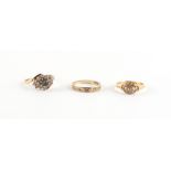 Property of a deceased estate - an 18ct gold ring set with small diamonds, approximately 2.6