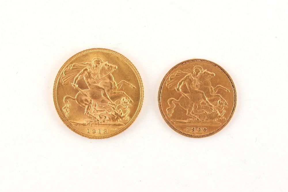 Property of a deceased estate - gold coins - a 1913 George V gold full sovereign; together with a