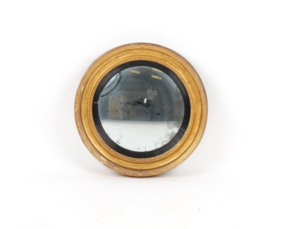 Property of a lady - an Edwardian gilt framed overmantel mirror, with shaped & bevelled glass plate, - Image 2 of 2