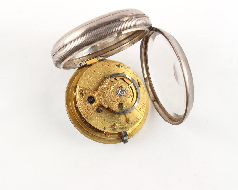 The Henry & Tricia Byrom Collection - a George IV silver open faced pocket watch, the fusee movement - Image 2 of 3