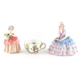 Property of a lady - a Meissen floral encrusted porcelain tea cup, blue crossed swords mark with
