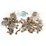 Property of a deceased estate - two bags containing assorted coins, mostly GB ERII (2).