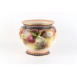 Property of a gentleman - an Edwardian Royal Worcester planter, painted with roses, date code for