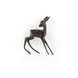 Property of a deceased estate - an Art Deco Hagenauer patinated bronze model of a deer or fawn,