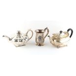 Property of a lady - a George IV silver teapot, with engraved presentation inscription, George