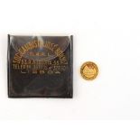 Property of a deceased estate - gold coin - a small Mexican 900 grade (21.6 carat) gold coin, HERNAN