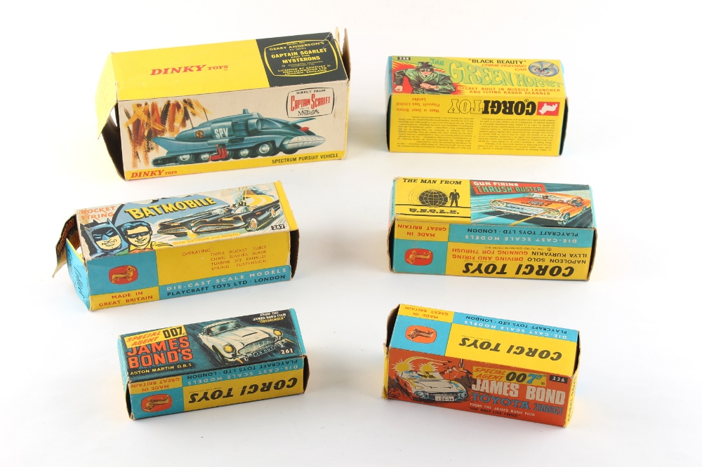 Property of a deceased estate - six Corgi Toys, each in original box, comprising Batmobile (model