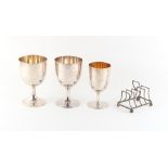 Property of a deceased estate - three Victorian silver trophy cups with engraved presentation