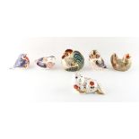 Property of a deceased estate - a group of six Royal Crown Derby animal paperweights including