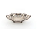 Property of a lady - an Edwardian silver oval dish, with engraved presentation inscription to centre