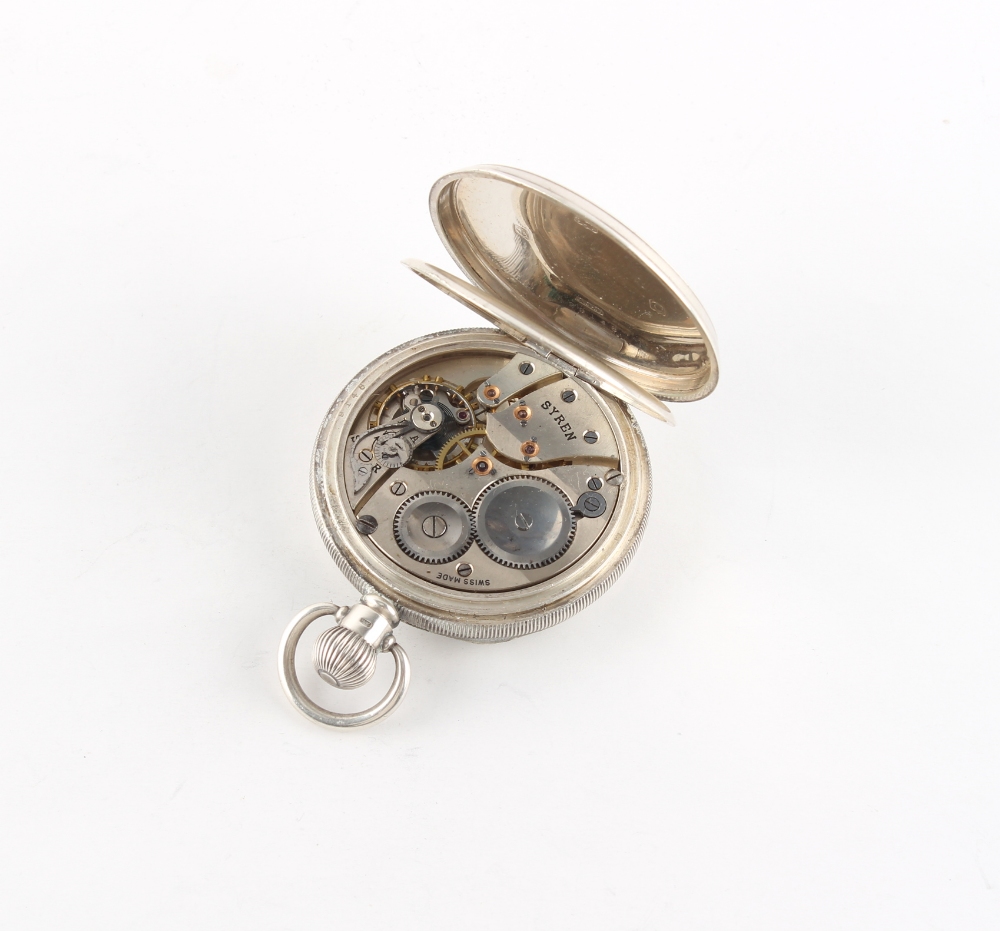 The Henry & Tricia Byrom Collection - a silver open faced pocket watch, keyless wind, the movement - Image 2 of 3