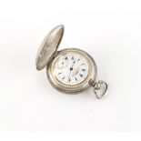 The Henry & Tricia Byrom Collection - a 19th century 800 grade silver hunter cased pocket watch