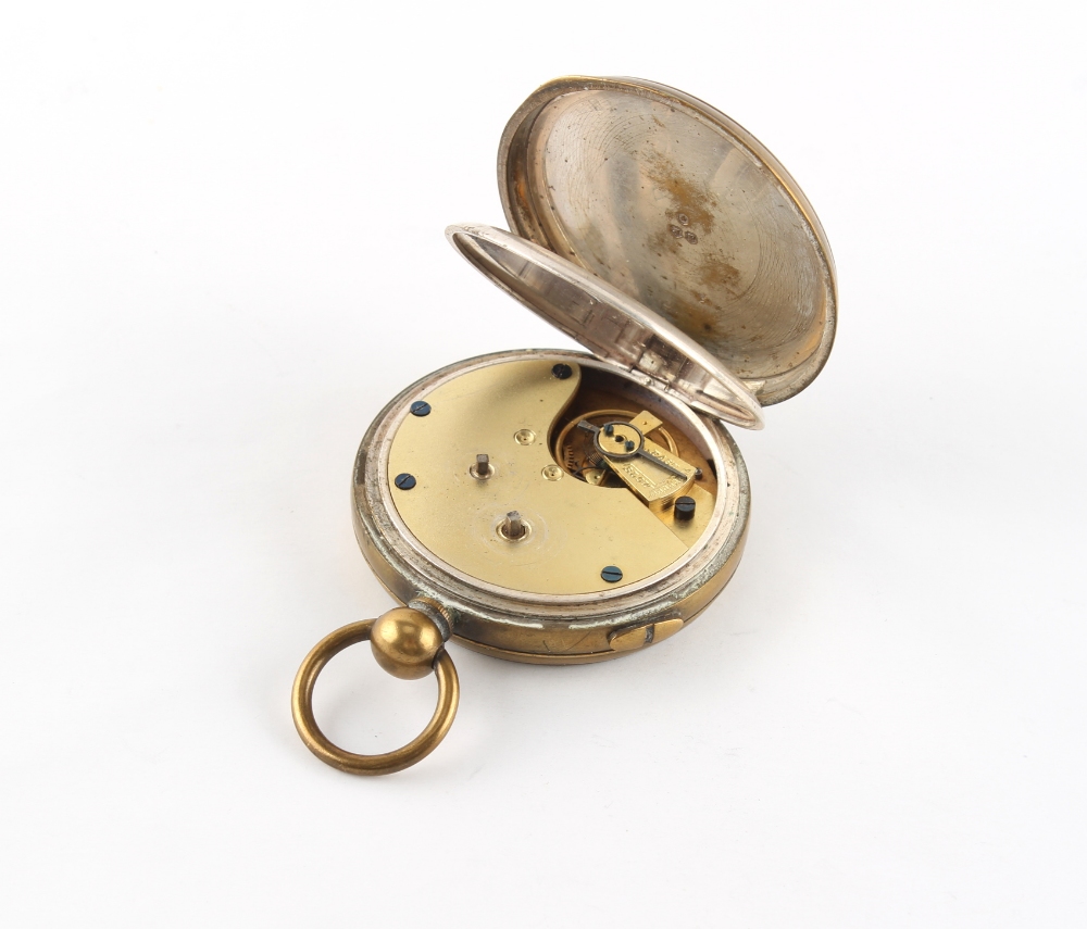 The Henry & Tricia Byrom Collection - a brass open faced centre seconds chronograph pocket watch, - Image 2 of 3