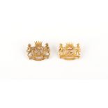 Property of a lady - a Far Eastern high carat gold (tests 22ct or better) military sweethearts