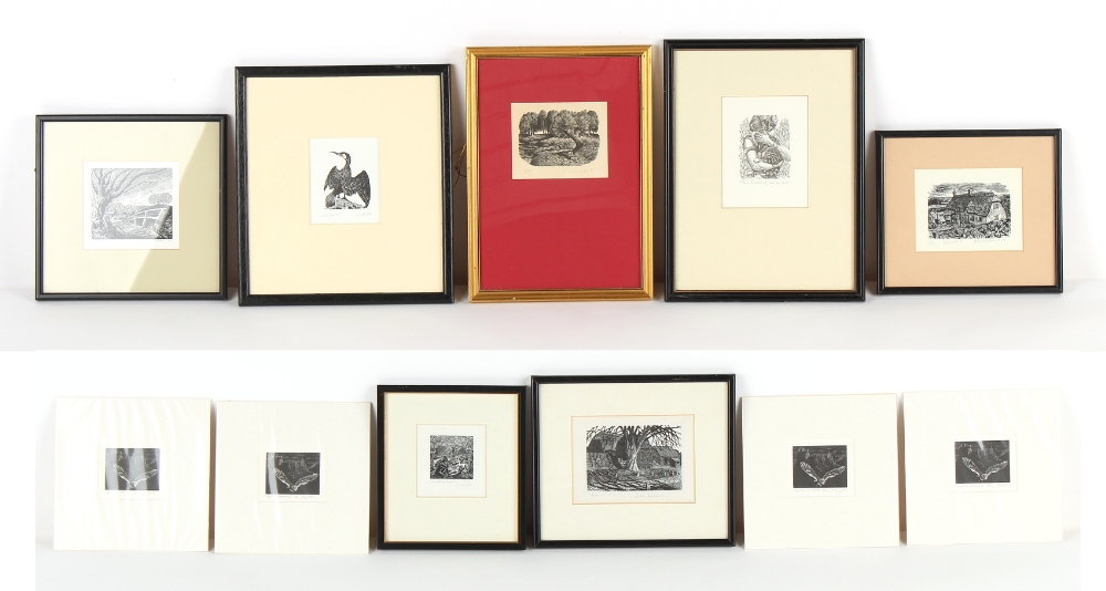 Property of a gentleman of title - a group of seven framed wood engravings, the artists including