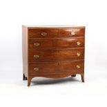 Property of a lady - an early 19th century George IV mahogany bow-fronted chest of drawers, 42.9ins.