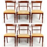 Property of a deceased estate - a set of six Regency style mahogany rope-back dining chairs