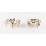 Property of a lady - a pair of Edwardian silver petal dishes, Holland Aldwinckle & Slater, London