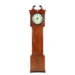 Property of a deceased estate - an oak & mahogany banded 30-hour longcase clock, with swan-neck