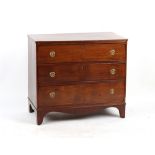Property of a lady - an early 19th century George IV mahogany chest of three long drawers, on