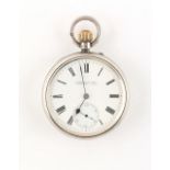 The Henry & Tricia Byrom Collection - an Edwardian silver open faced pocket watch, keyless wind, the