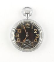 The Henry & Tricia Byrom Collection - a Waltham military pocket watch, keyless wind, the black