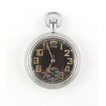 The Henry & Tricia Byrom Collection - a Waltham military pocket watch, keyless wind, the black